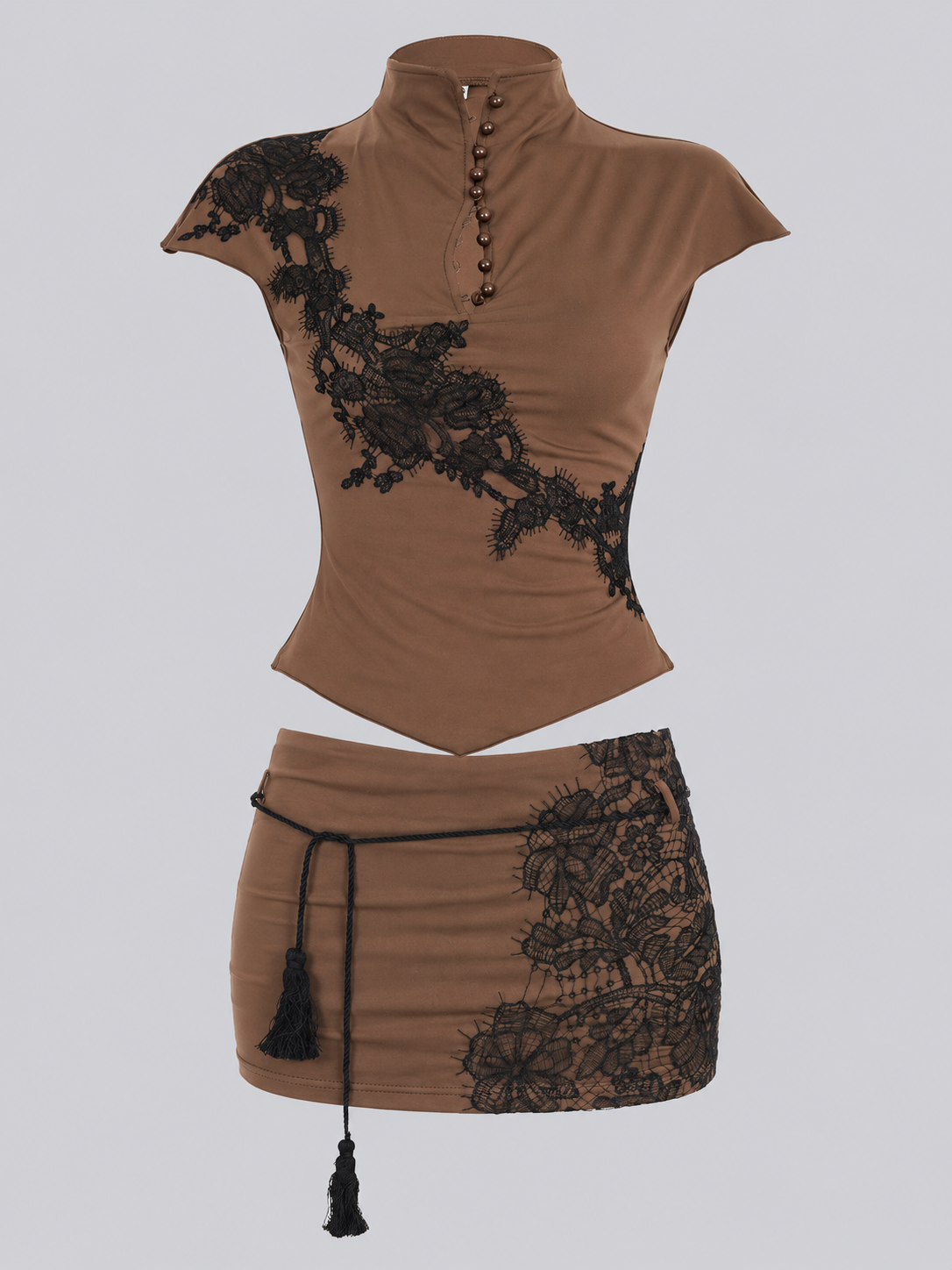 Conjunto Encaje Granada Cacao image 1