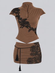 Conjunto Encaje Granada Cacao image 1
